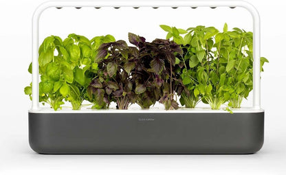 Click & Grow Smart Garden 9, Gris Foncé – Potager d’intérieur intelligent avec éclairage LED automatique