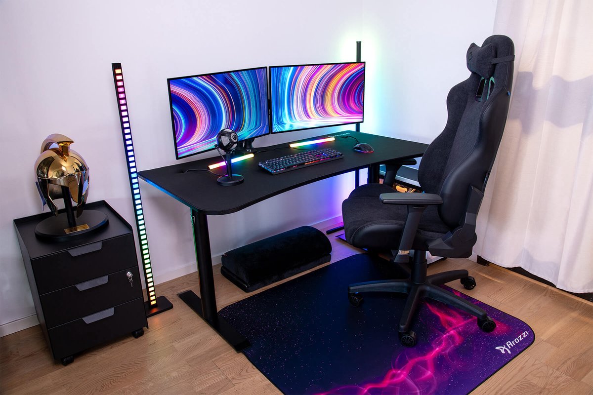 Arozzi Arena Medium - Bureau de jeu - Format moyen - Pure Black