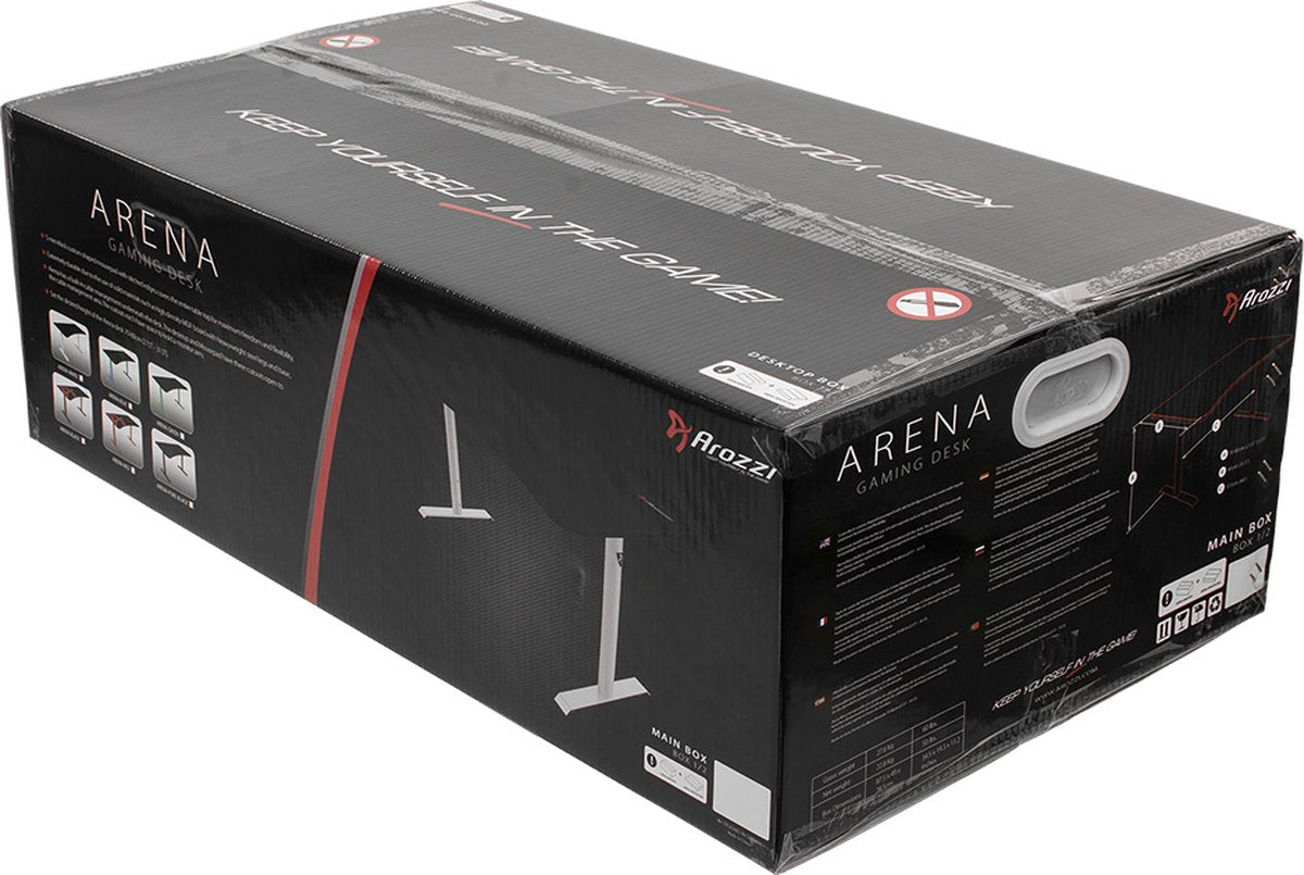 Arozzi Arena Gaming Desk - Bundle Crawling Chaos - Bureau de jeu ergonomique - Extra large - Noir/Rouge