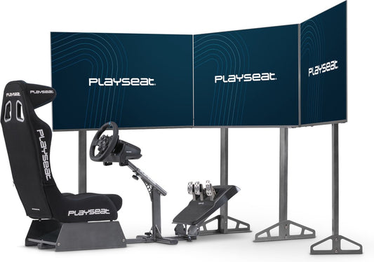 Playseat TV Stand Pro – Support Triple Écran Extensible – Argenté