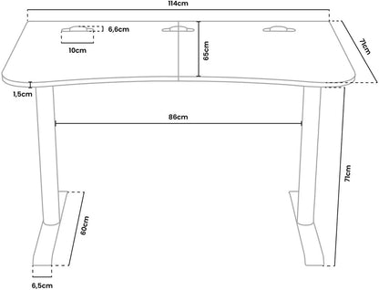 Arozzi Arena Small - Bureau de jeu compact - Pure Black