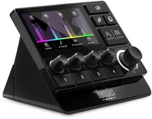 Hercules Stream Essentials Kit – Ensemble de streaming professionnel avec contrôleur Stream 200 XLR, micro HXD-700 XLR et 3 mois d'abonnement Voicemod Pro