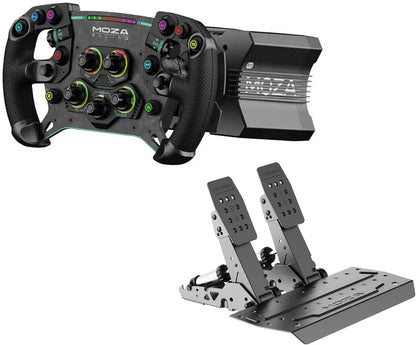 MOZA R12 V2 + GS V2P + SR-P2 – Base Direct Drive 12 Nm, Volant GT et Pédales – PC