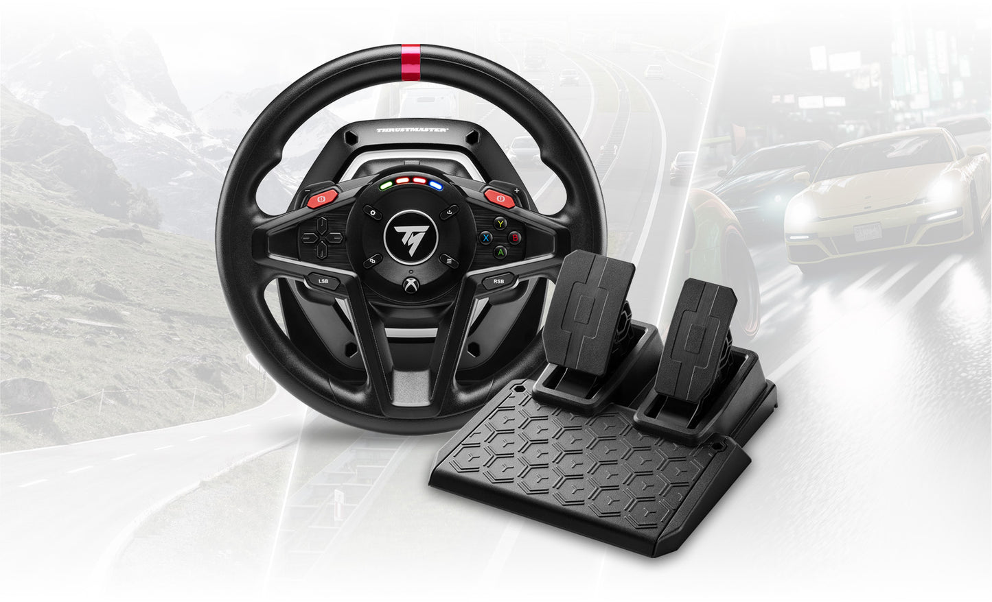 Thrustmaster T128-X + TH8S Shifter - Volant de course avec pédales - Force Feedback - avec levier de vitesse - Xbox Series et PC