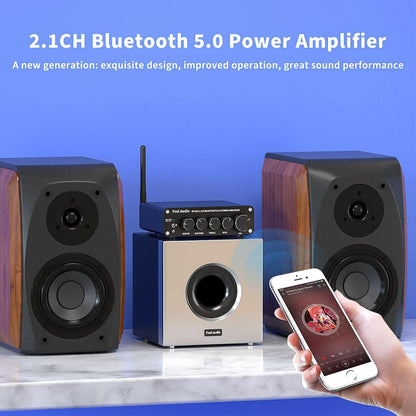 Fosi Audio BT30D - Amplificateur de puissance 2.1 canaux - Bluetooth 5.0 - avec réglage Bass & Treble