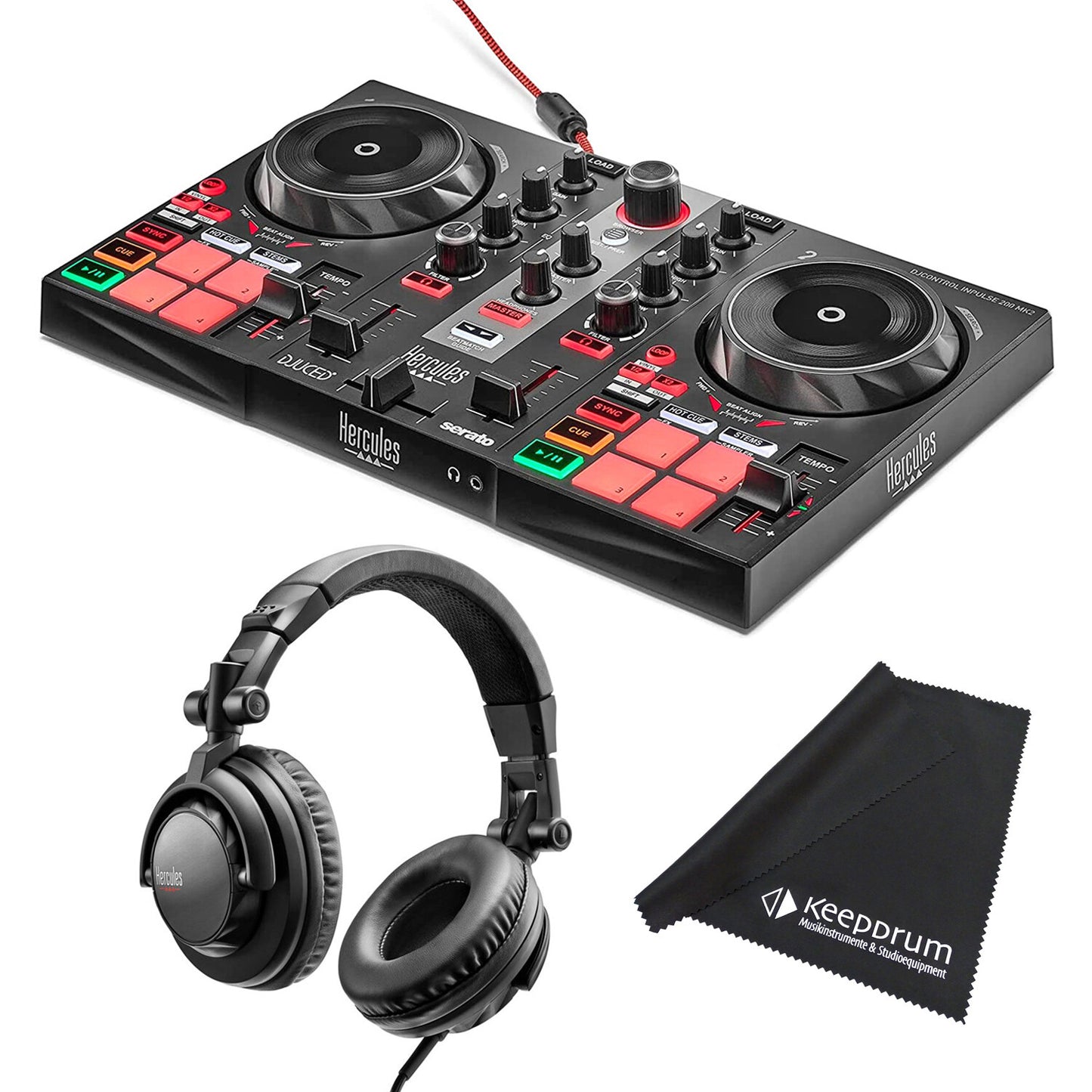 Hercules Inpulse 200 MK2 + Hercules DJ45 - Bundle Contrôleur DJ + casque audio