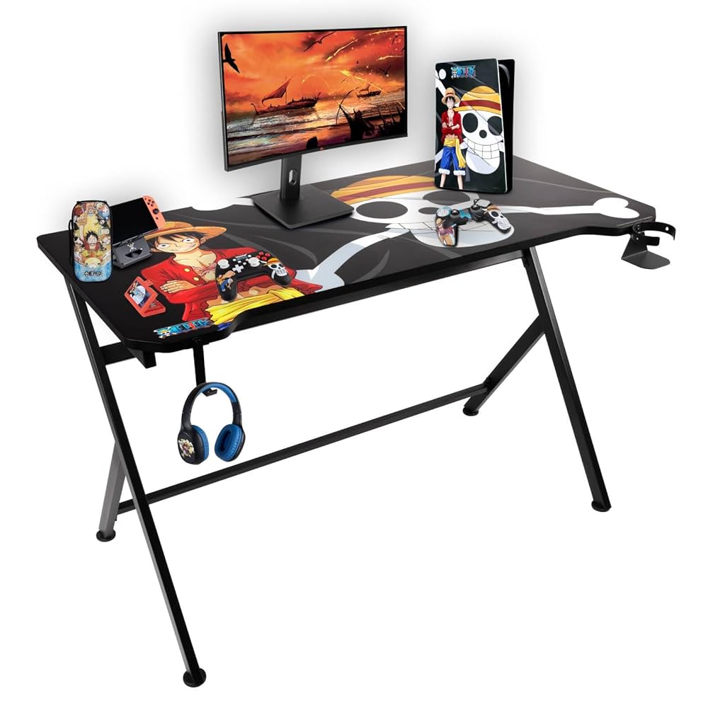 Konix « Naruto » - Bureau Gaming / Bureau d’ordinateur - Design inspiré du manga - Structure métallique robuste