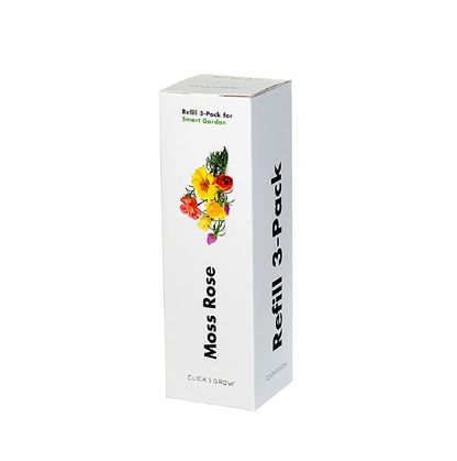 Click & Grow Pourpier fleuri / 3-pack – Capsules de fleurs décoratives pour jardin d’intérieur