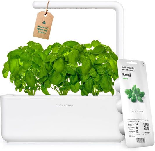 Click & Grow Smart Garden 3, Blanc – Jardin d’intérieur intelligent compact avec lumière LED