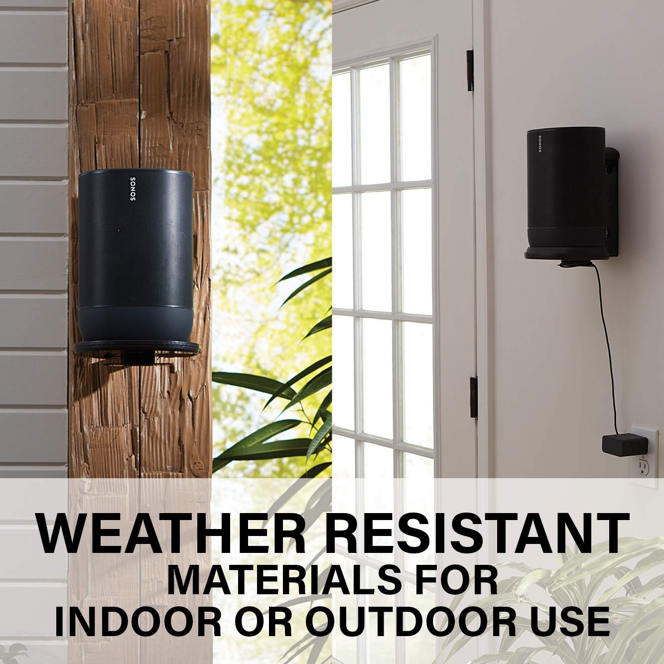 Sanus Support Enceinte WSSMM1-B2 pour Sonos Move – Intérieur/Extérieur – Noir