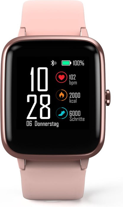 Hama Fit Watch 5910 – Montre Connectée GPS Étanche avec Suivi Cardiaque – Rose