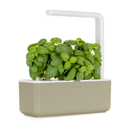 Click & Grow Smart Garden 3, Beige – Jardin d’intérieur intelligent avec lumière LED et 3 capsules