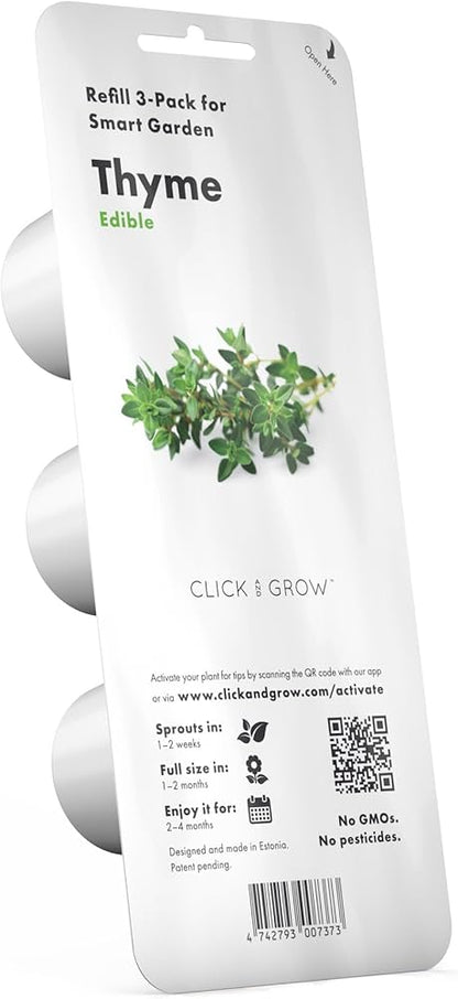 Click & Grow Thym / 3-pack – Capsules de thym prêtes à l’emploi pour jardin d’intérieur