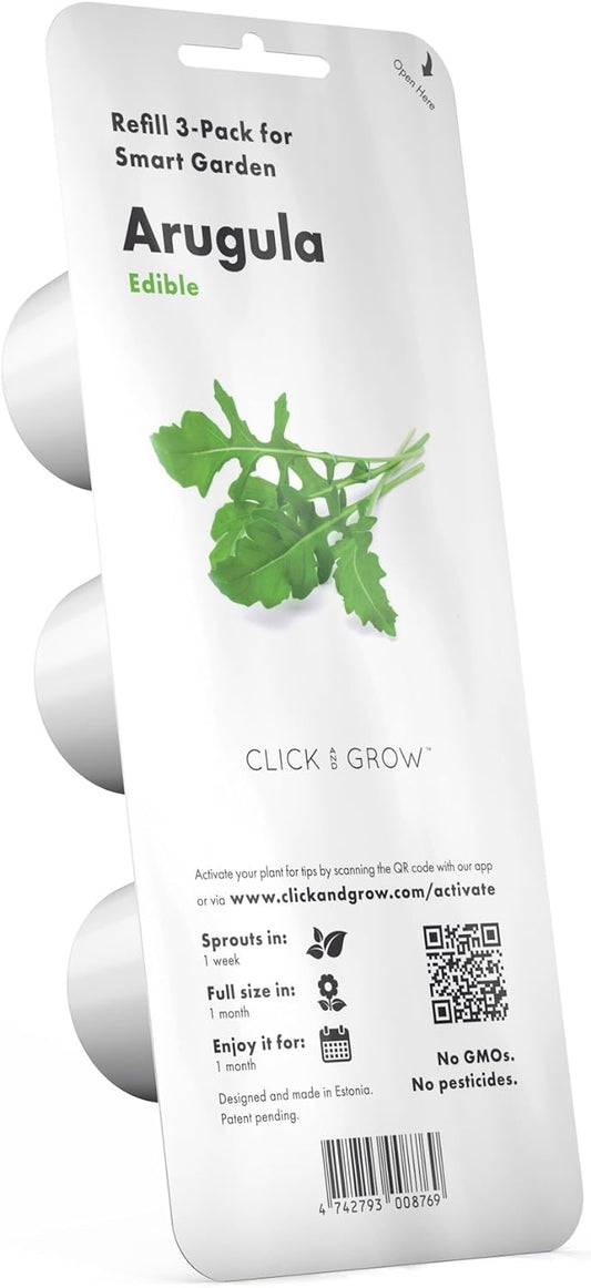 Click & Grow Roquette / 3-pack – Capsules de roquette prêtes à l’emploi pour jardin d’intérieur