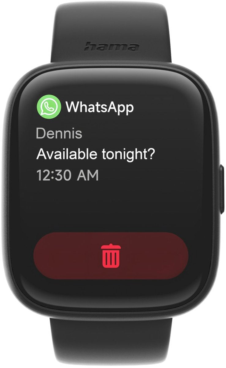 Hama Smartwatch "4000" - avec fonction téléphone, analyse du sommeil, étanche - 46 mm - Noir