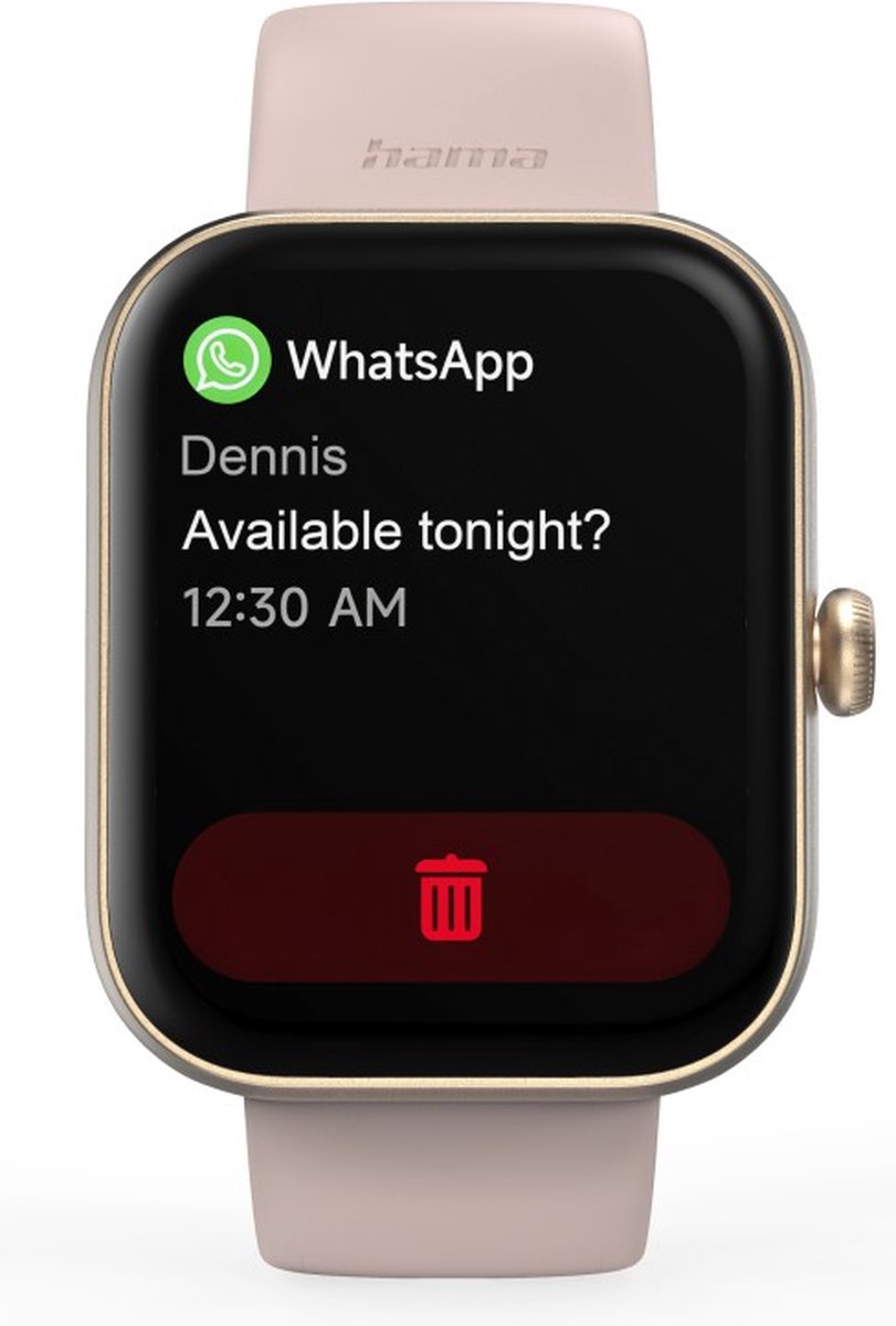 Hama Smartwatch 5000 – Montre Connectée Rosé avec Téléphone, Étanche, Analyse du Sommeil – 47 mm