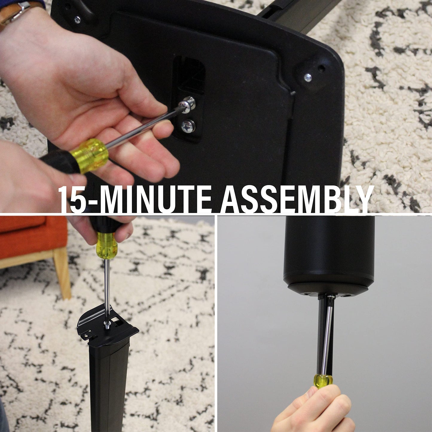 Sanus Pieds d’Enceinte Réglables WSSE1A2-B2 pour Sonos Era 100 – Lot de 2 – Noir