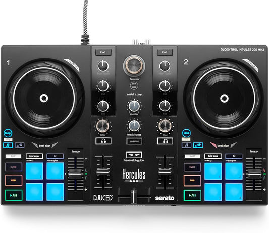 Hercules DJControl Inpulse 200 MK3 – Contrôleur DJ USB pour débutants