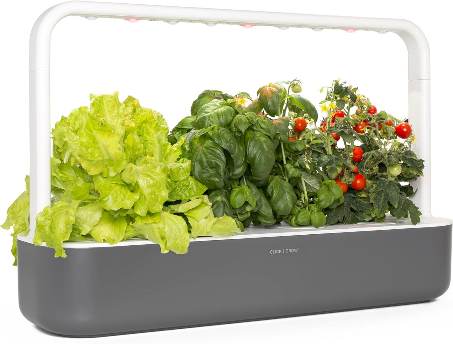 Click & Grow Smart Garden 9, Gris Foncé – Potager d’intérieur intelligent avec éclairage LED automatique