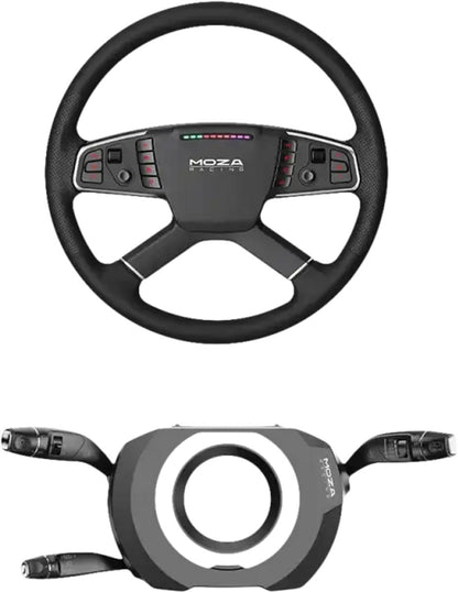 Moza Racing RS071 Truck Wheel Bundle + Multi-Function Stalks - Volant de camion professionnel avec commandes programmables - PC