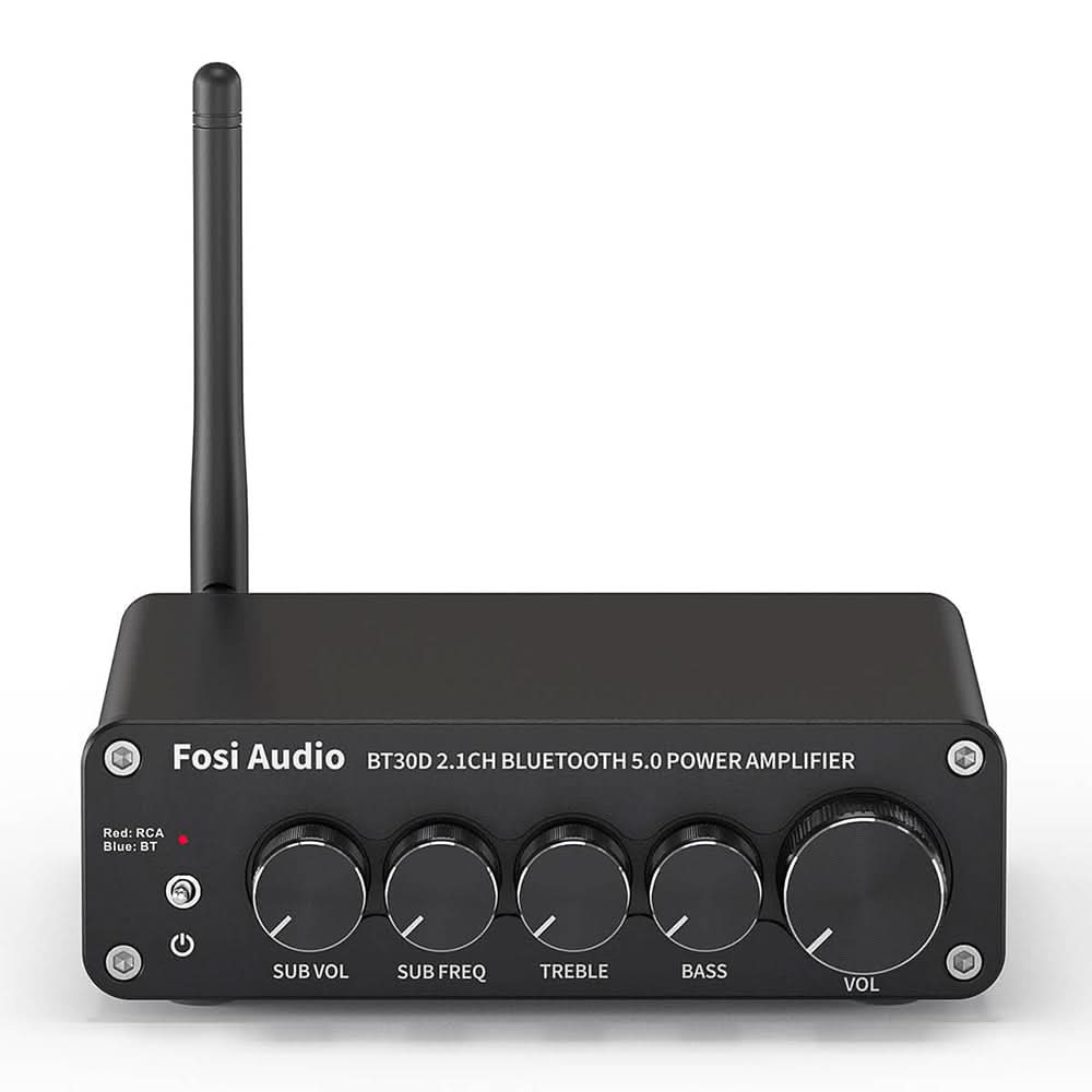 Fosi Audio BT30D Pro Récepteur Amplificateur Stéréo HiFi Bluetooth 5.0 – 2.1 Canaux – TPA3255 – 2 × 165 W + 350 W Subwoofer