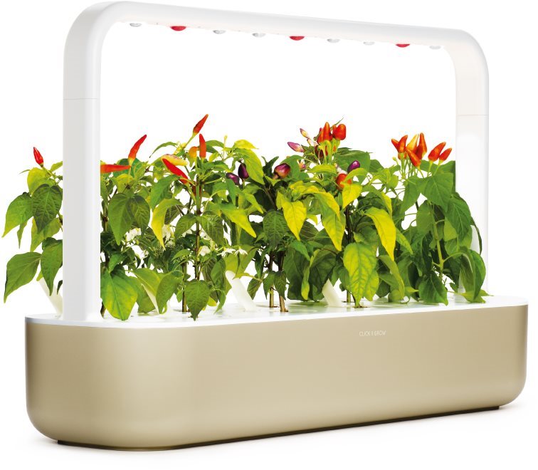 Click & Grow Smart Garden 9, Beige - Potager d’intérieur intelligent avec éclairage LED