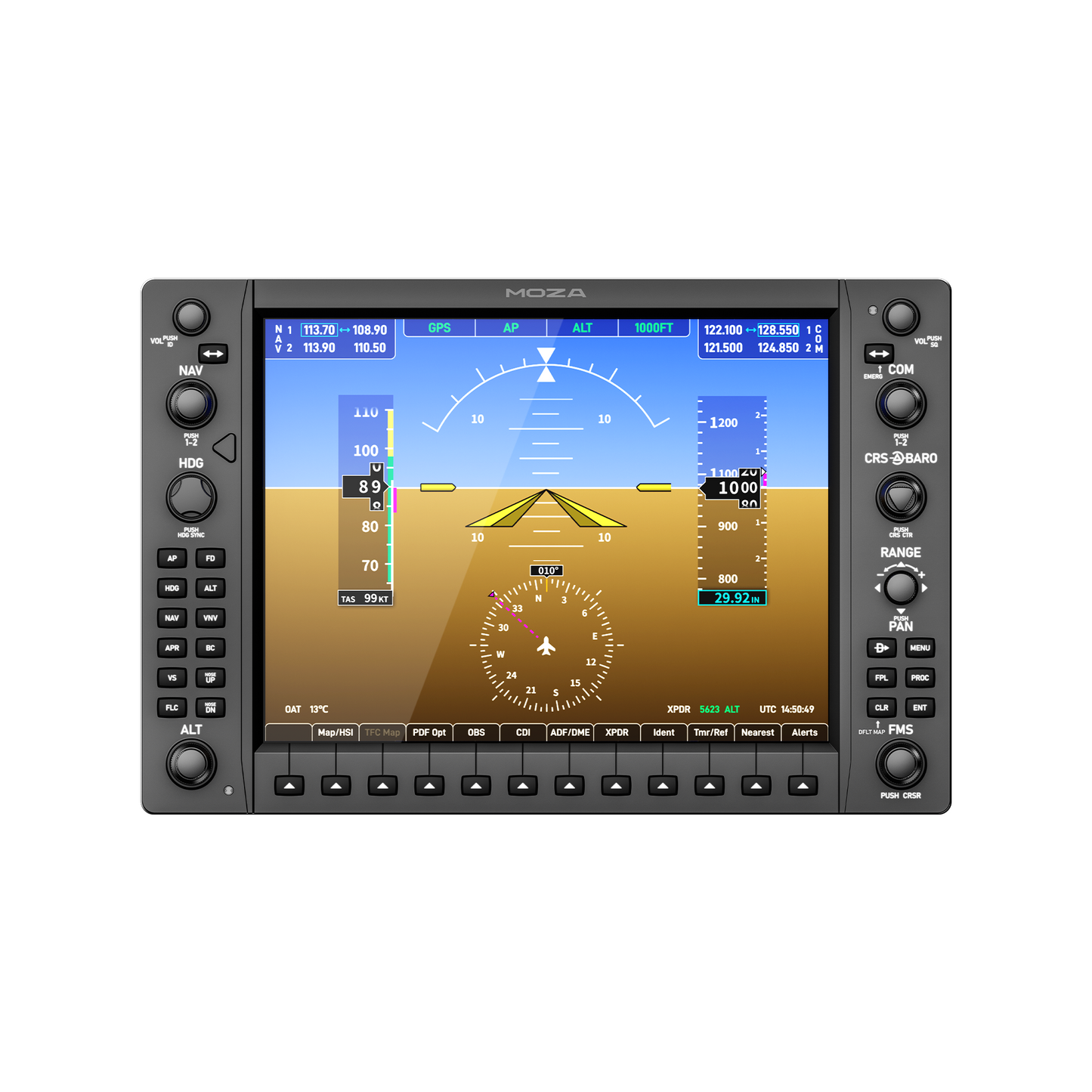 MOZA MGX1000 – Tableau de Bord Numérique pour Simulateur de Vol