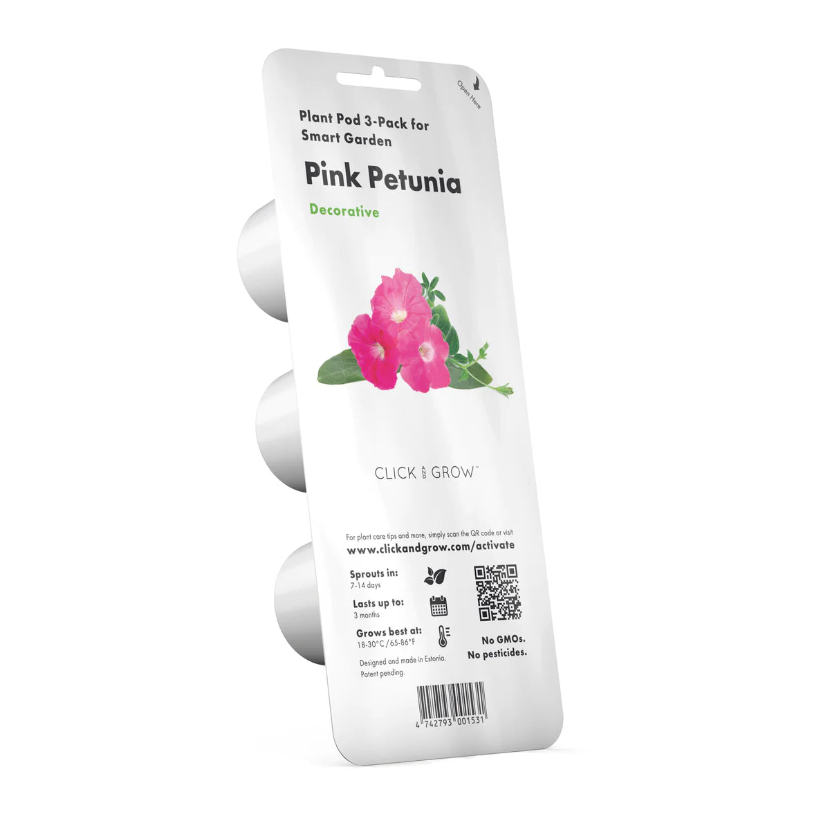 Click & Grow Pétunia rose / 3-pack – Capsules florales pour jardin d’intérieur intelligent
