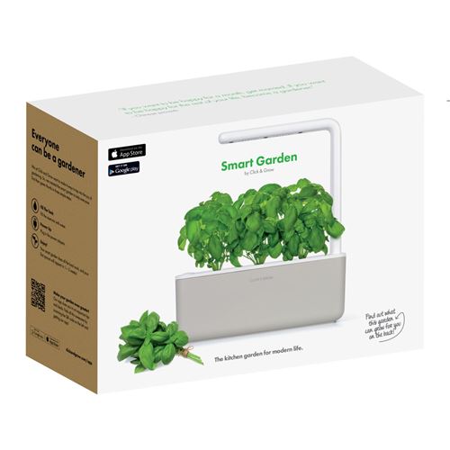 Click & Grow Smart Garden 3, Beige – Jardin d’intérieur intelligent avec lumière LED et 3 capsules