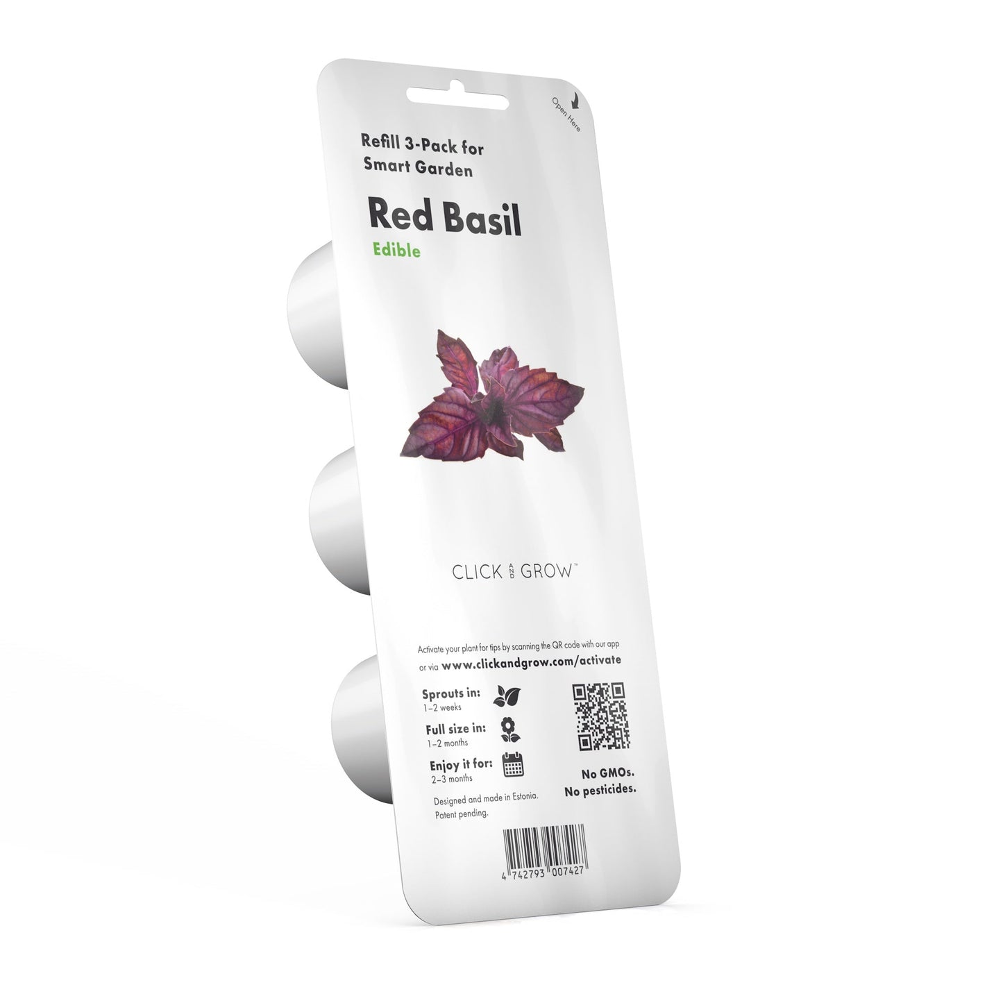 Click & Grow Basilic rouge / 3-pack – Capsules de basilic coloré pour jardin d’intérieur intelligent