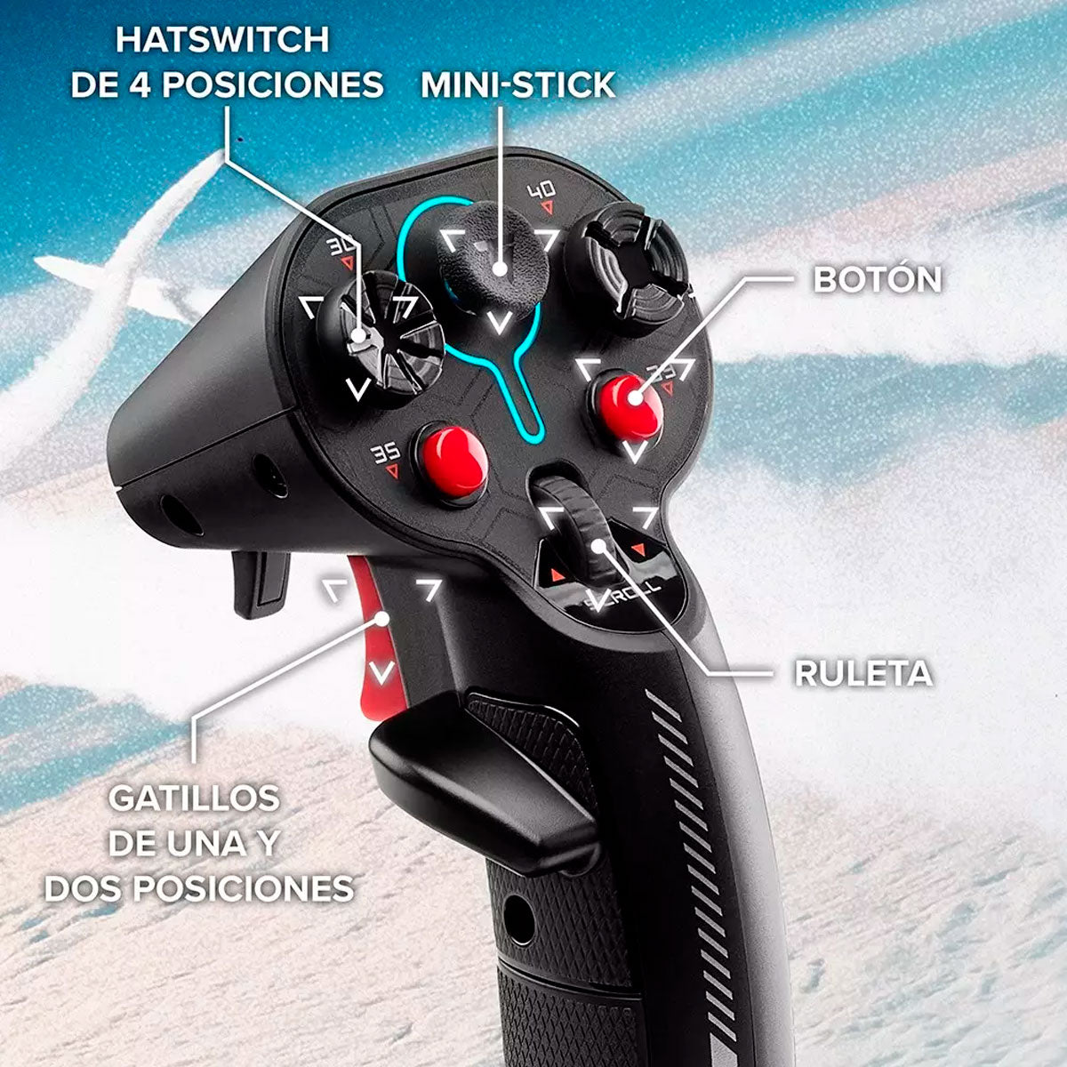Thrustmaster SOL-R 4 Hotas – Ensemble Joystick & Manette des Gaz