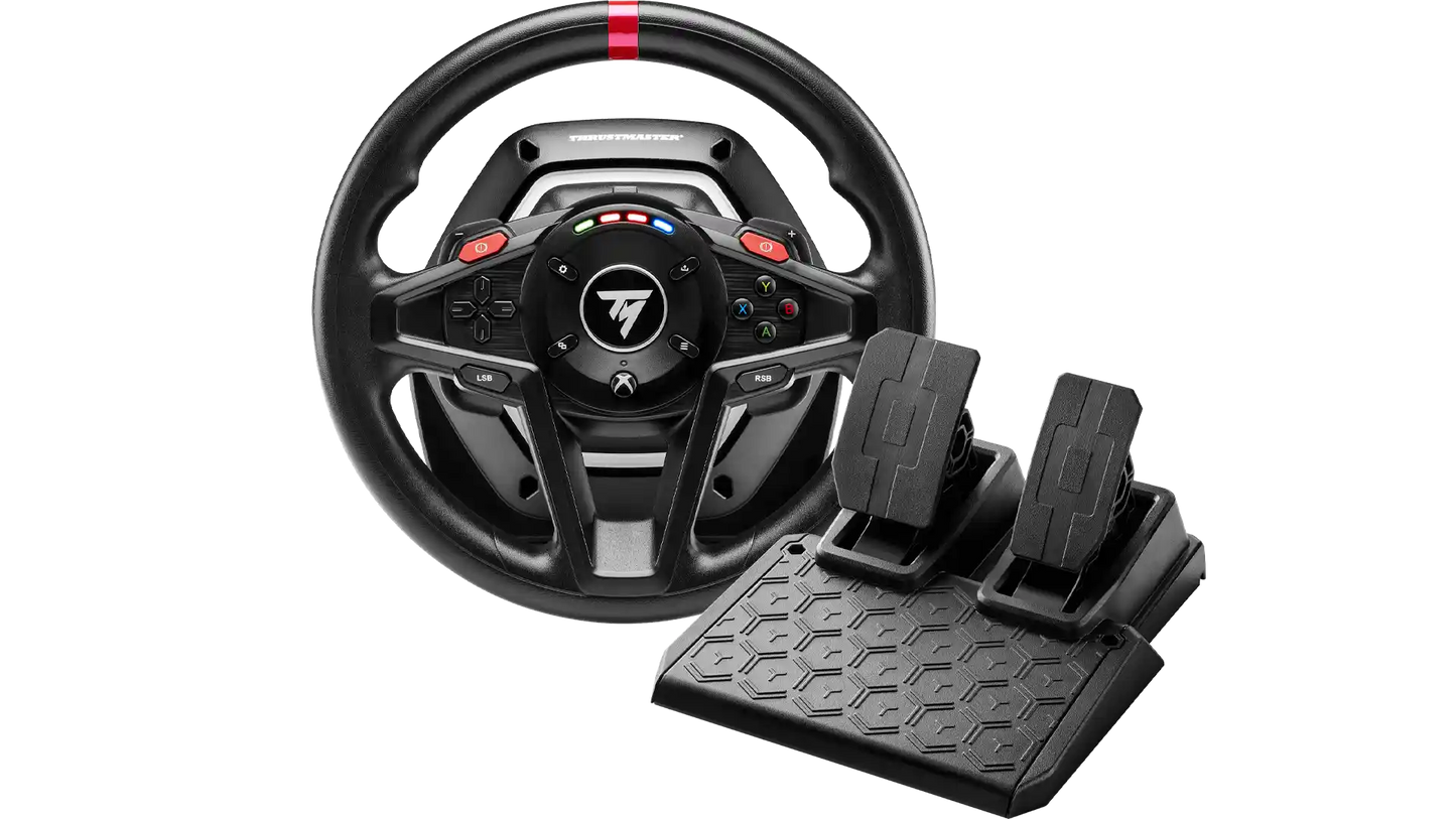 Thrustmaster T128 SimTask Pack - Volant de course avec pédales et kit volant Farming - Xbox Series et PC