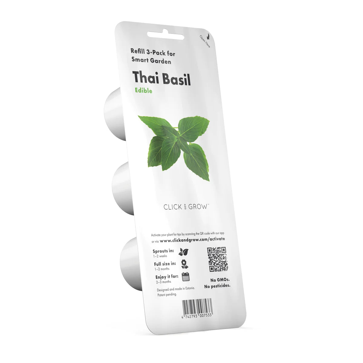 Click & Grow Basilic thaï / 3-pack – Capsules de basilic asiatique pour jardin d’intérieur intelligent