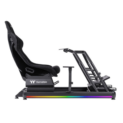 Thermaltake GR500 – Cockpit de simulation de course – Châssis en acier robuste – Siège baquet réglable – Compatible PC / PS / Xbox