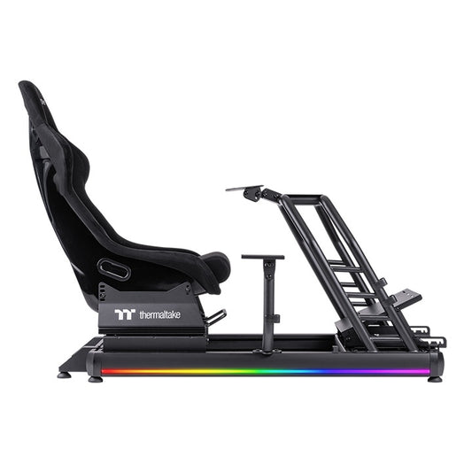 Thermaltake GR500 – Cockpit de simulation de course – Châssis en acier robuste – Siège baquet réglable – Compatible PC / PS / Xbox