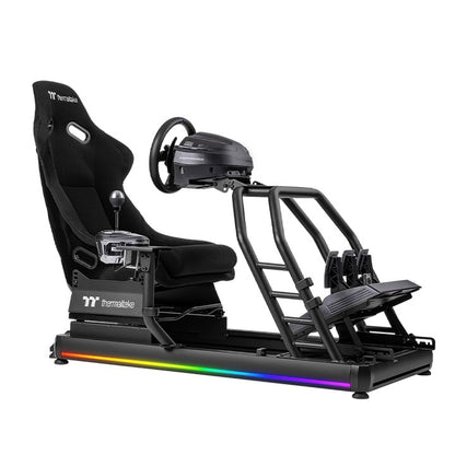 Thermaltake GR500 – Cockpit de simulation de course – Châssis en acier robuste – Siège baquet réglable – Compatible PC / PS / Xbox