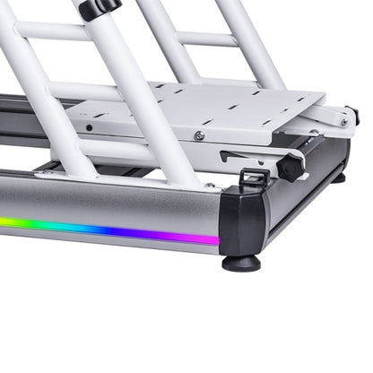 Thermaltake GR500 Snow – Cockpit de simulation de course – Châssis en acier blanc – Siège baquet réglable – Compatible PC / PS / Xbox