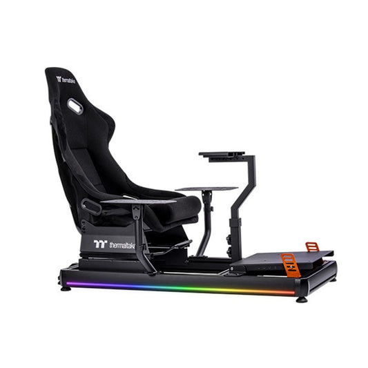 Thermaltake GF500 – Cockpit de simulation de vol – Châssis en acier renforcé – Siège baquet réglable – Compatible PC / Xbox / PlayStation – Noir
