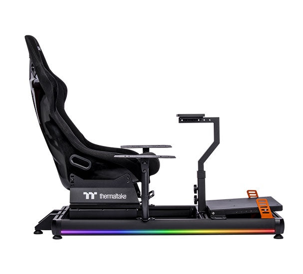 Thermaltake GF500 – Cockpit de simulation de vol – Châssis en acier renforcé – Siège baquet réglable – Compatible PC / Xbox / PlayStation – Noir
