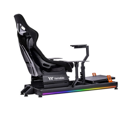 Thermaltake GF500 – Cockpit de simulation de vol – Châssis en acier renforcé – Siège baquet réglable – Compatible PC / Xbox / PlayStation – Noir