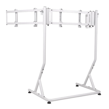 Thermaltake Triple Racing Monitor Stand Pro Snow – Support triple écrans renforcé – Structure en acier réglable – Compatible 32’’ à 55’’ – Blanc