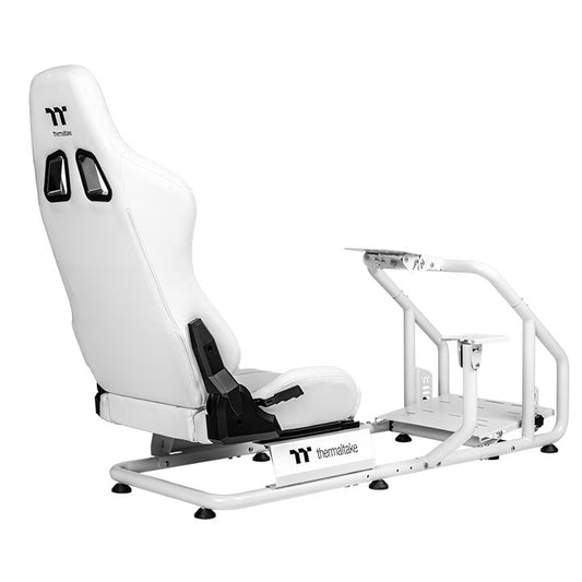 Thermaltake GR300 Snow – Cockpit de simulation de course – Châssis en acier blanc pliable – Réglable et compact – Compatible PC / PS / Xbox