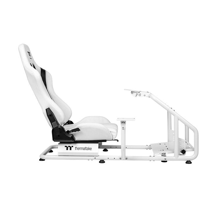 Thermaltake GR300 Snow – Cockpit de simulation de course – Châssis en acier blanc pliable – Réglable et compact – Compatible PC / PS / Xbox