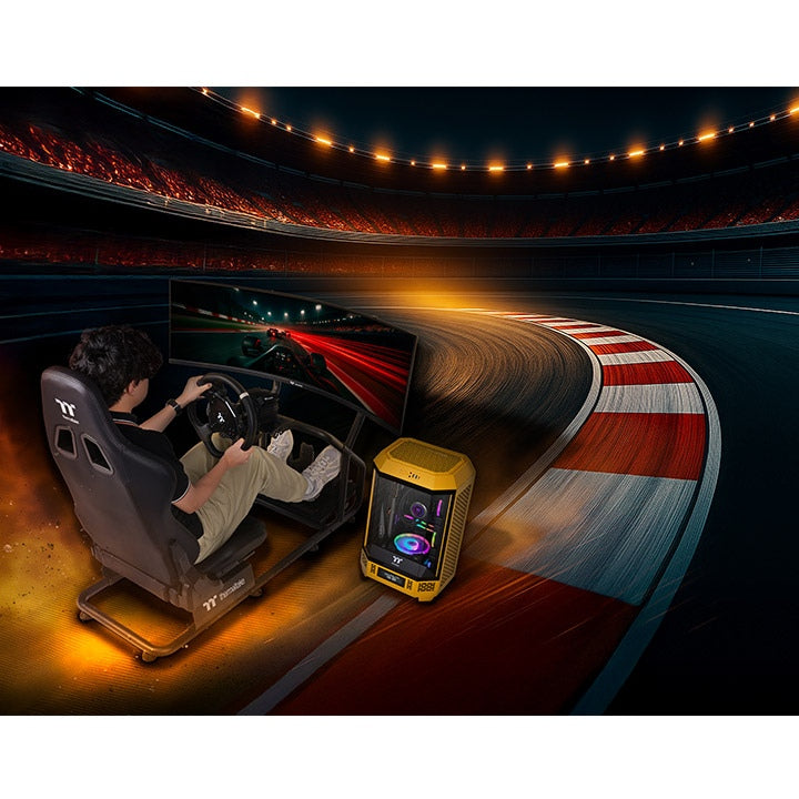 Thermaltake GR300 – Support d’écran pour cockpit de simulation – Structure en acier réglable – Compatible 32’’ à 55’’ – Noir