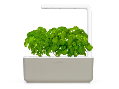 Click & Grow Smart Garden 3, Beige – Jardin d’intérieur intelligent avec lumière LED et 3 capsules