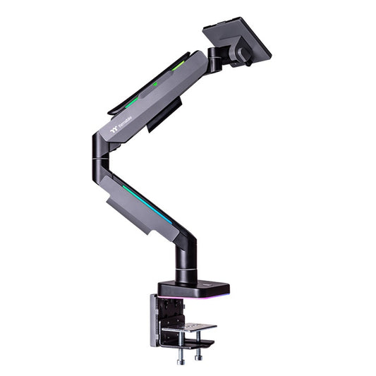 Thermaltake Single RGB Gaming Monitor Arm – Bras articulé avec rétroéclairage RGB – Support d’écran 17’’ à 49’’ – Noir
