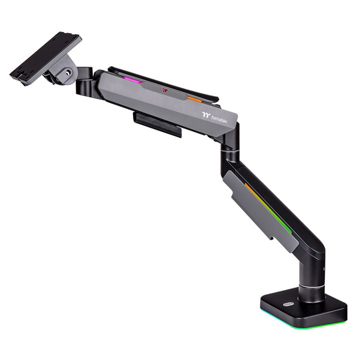 Thermaltake Single RGB Gaming Monitor Arm – Bras articulé avec rétroéclairage RGB – Support d’écran 17’’ à 49’’ – Noir