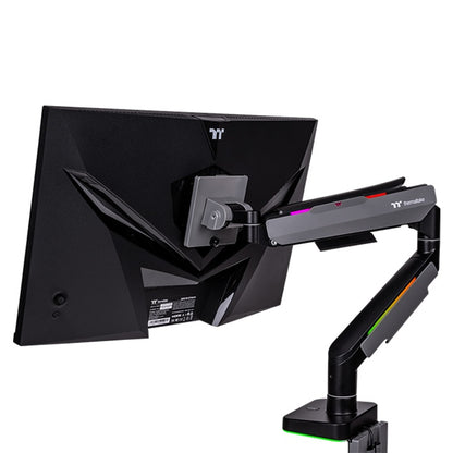Thermaltake Single RGB Gaming Monitor Arm – Bras articulé avec rétroéclairage RGB – Support d’écran 17’’ à 49’’ – Noir