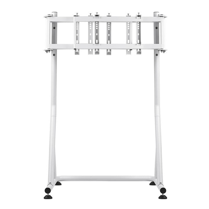 Thermaltake Triple Racing Monitor Stand – Support triple écrans – Structure en acier réglable – Compatible 32″ à 55″ – Blanc