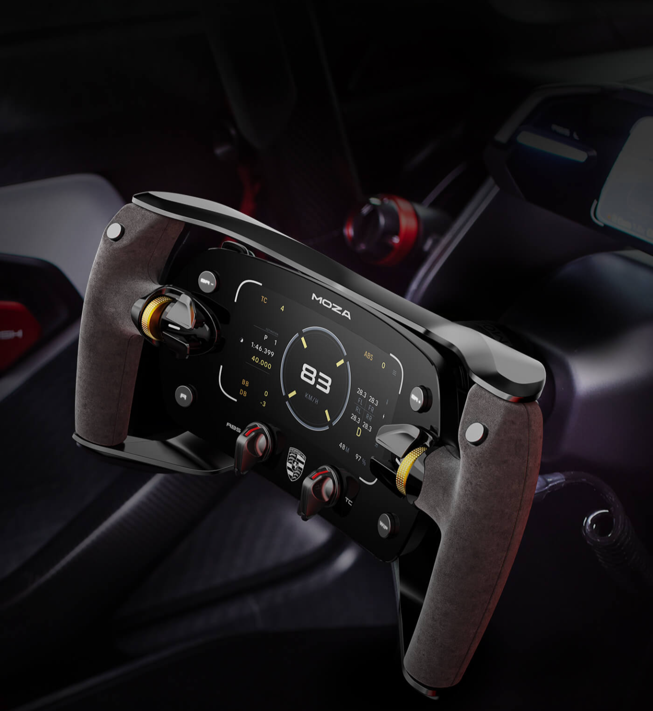 MOZA Porsche MISSION R Simracing Steering Wheel – Volant de course officiel – PC